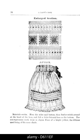 Un livre sur l'art de la broderie en soie, avec gravés des motifs (1886) Banque D'Images