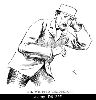 Une image liée au livre 'A Frenchman in America', montrant peut-être le chef d'orchestre. Ce travail explore les expériences d'un Français en Amérique, probablement au cours du XIXe siècle ou au début du XXe siècle. Banque D'Images