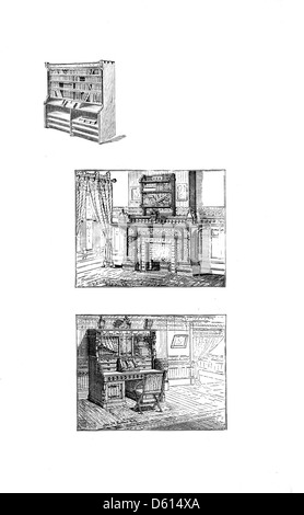 Cette image est tirée de l'édition 1878 de 'A Domestic Cyclopædia of Practical information', un guide de référence fournissant des conseils utiles sur la gestion du ménage, y compris la cuisine, le nettoyage et les remèdes maison. Il a été conçu comme un guide complet pour les ménages américains. Banque D'Images