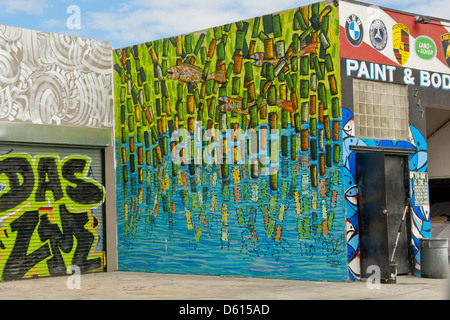 L'art du graffiti par Daniel Goel dans Wynwood Arts District à Miami, Floride, USA Banque D'Images