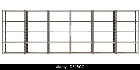Une assemblée ordinaire de l'entrepôt de métal étagère sur un fond isolé Banque D'Images