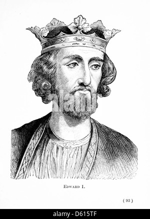 Une illustration tirée de « A Child’s History of England » (1897), qui se concentre sur le roi Édouard Ier, un monarque anglais important. L'image présente une vision éducative de son règne et de son importance dans le développement de l'Angleterre au cours de la période médiévale. Banque D'Images