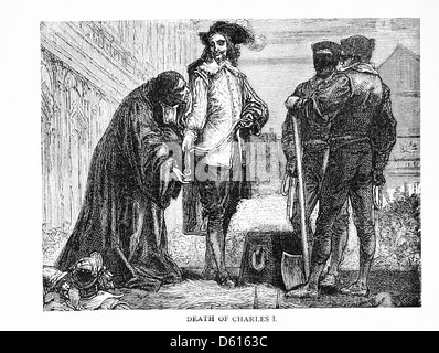 Illustration tirée du livre de 1897 'histoire D'un enfant de l'Angleterre' présentant une scène liée au roi Charles Ier, reflétant le récit historique destiné aux jeunes lecteurs. Banque D'Images