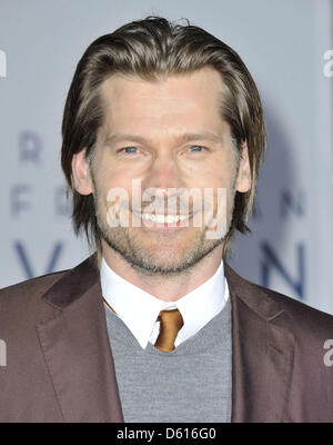 Los Angeles, Californie, USA. 10 avril 2013. Nikolaj Coster-Waldau assistant à la première de Los Angeles ''oubli'' tenue à l'Kodak Theater à Hollywood, Californie le 10 avril 2013. Crédit Image : 2013(Photo : D. Long/Globe Photos/ZUMAPRESS.com/Alamy Live News) Banque D'Images