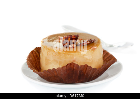 Gâteau au caramel close up isolated Banque D'Images