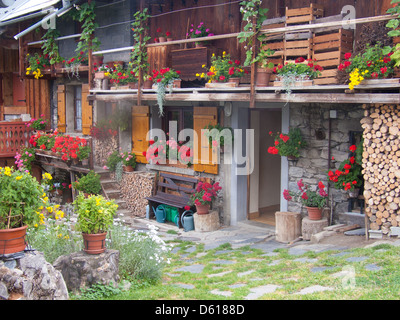 Albiez-le-Vieux, Savoie, Rhône-Alpes, France Banque D'Images