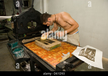 La Havane : lithographie impression / plaques en pierre Banque D'Images