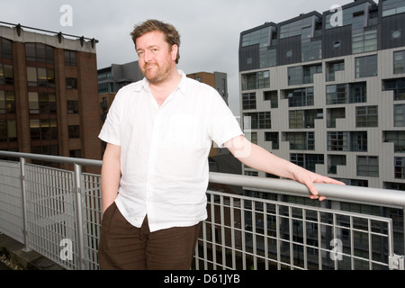 Guy Garvey du groupe anglais elbow photographié à son domicile de Manchester en Angleterre. Banque D'Images