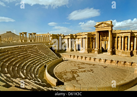 Amphithéâtre romain arène de théâtre cirque à Palmyra Syrie deuxième siècle, 2nd siècle Banque D'Images