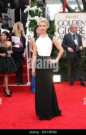 Claire Danes La 69e (Golden Globes 2012) tenue à l'hôtel Beverly Hilton - Arrivées Los Angeles, Banque D'Images