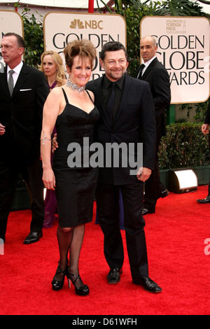 Lorraine Ashbourne et Andy Serkis le th (Golden Globes ) qui a eu lieu au Beverly Hilton Hotel Banque D'Images