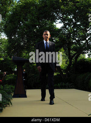 Le président des États-Unis Barack Obama participe à une réception de Cinco de Mayo dans le jardin de roses à la Maison Blanche à Washington, DC, le 3 mai 2012..Credit : Olivier Douliery / Piscine via CNP Banque D'Images