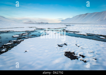 L'hiver, Kolgrafarfjordur, Péninsule de Snæfellsnes Islande Banque D'Images