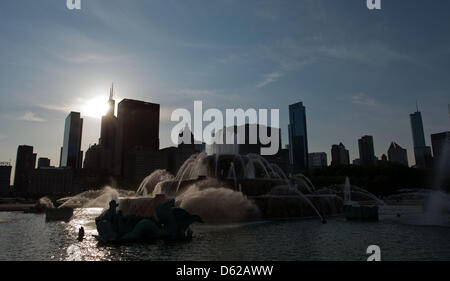 Une fontaine à Chicago, USA, 17 mai 2012. Les 20 et 21 mai 2012, le sommet de l'OTAN a lieu dans la ville d'Amérique du Nord sur le lac Michigan. Photo : Grimm par les pairs Banque D'Images