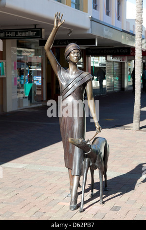 Sculpture Art déco au shoppingcenter à Napier, Nouvelle-Zélande Banque D'Images