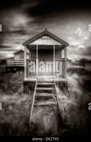 Ocean Drive beach hut à Old Hunstanton à Norfolk, UK Banque D'Images