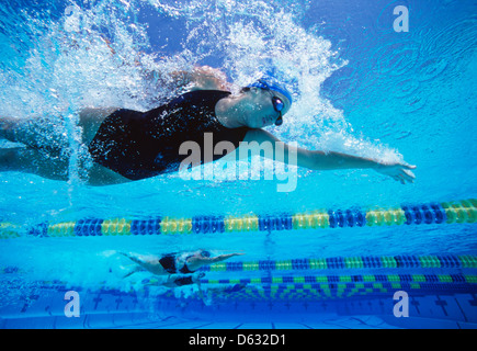 Les nageurs professionnels swimming in pool Banque D'Images