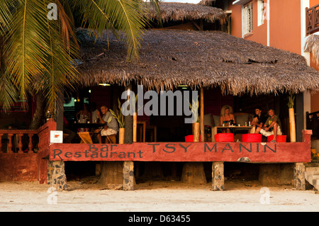 Restaurant, ambatoloaka, Nosy Be, madagascar Banque D'Images