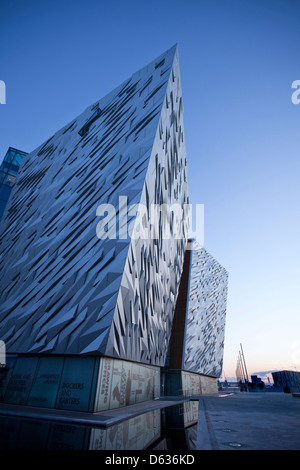 La construction du Titanic, Belfast, Titanic Quarter, Harland and Wolff, chantier, la construction navale, l'attraction, Musée, exposition, Belfast, Banque D'Images