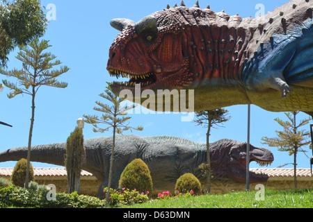 Parque Cretacico, Sucre - parc à thème dinosaure en Bolivie avec des fossiles et des statues grandeur nature Banque D'Images