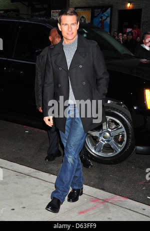 Tom Cruise 'le Late Show with David Letterman" à l'Ed Sullivan Theater - Arrivées New York City, USA - 19.12.11 Banque D'Images