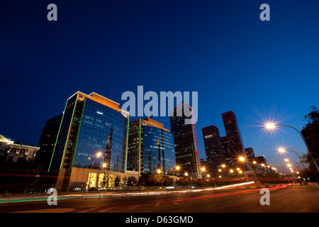 Vue de la nuit de Central Business District, Beijing Banque D'Images