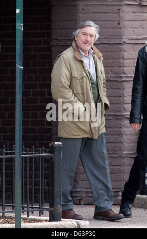 Robert De Niro sur le tournage de son nouveau film 'Ather Bullshit Night in Suck City' sur l'emplacement de tir dans le Queens, New York City Banque D'Images