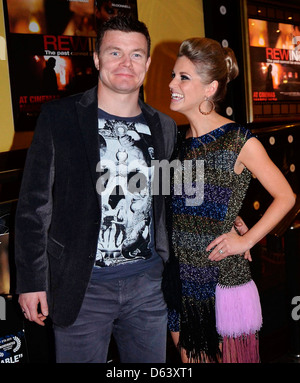 Brian O'Driscoll et Amy Huberman film premiere de "Rewind" tenue à Dundrum Town Centre - Arrivées Dublin, Irlande Banque D'Images