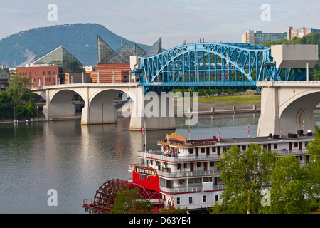 Pont de la rue du marché, Delta Queen, Lookout Mountain, Chattanooga, Tennessee Banque D'Images