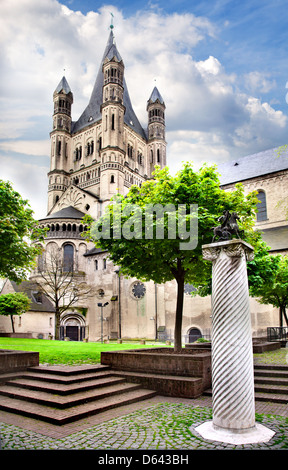 Grand Saint Martin Church à Cologne Banque D'Images