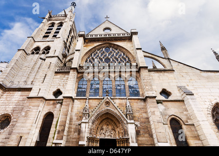 Façade de l'église médiévale de Saint-Séverin à Paris Banque D'Images