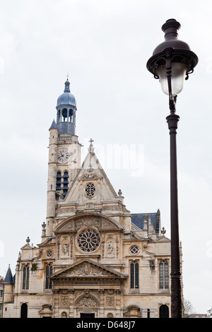 Façade de l'église de la tour de Saint-Etienne-du-Mont à Paris Banque D'Images