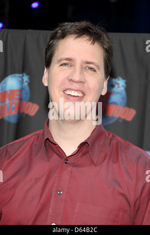 Auteur Jeff Kinney Stars d'un 'cours de Wimpy Kid : Rodrick Rules' visiter Planet Hollywood Times Square New York City, USA - Banque D'Images