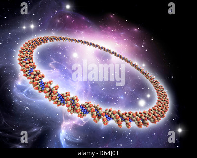 Molécule d'ADN circulaire, l'espace d'art Banque D'Images