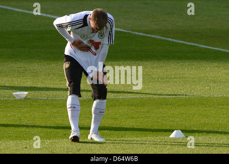 Bastian Schweinsteiger l'Allemagne au cours d'un entraînement de l'équipe nationale de football allemande à l'old Pagan stade de Gdansk à Gdansk, Pologne, 4 juin 2012. L'UEFA EURO 2012 aura lieu du 08 juin au 01 juillet 2012 et est co organisé par la Pologne et l'Ukraine. Photo : Marcus Brandt dpa  + + +(c) afp - Bildfunk + + + Banque D'Images