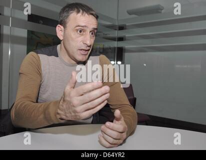 Le joueur de soccer national portugais Paulo Bento parle dans le siège de l'Associationa portugaise de football (FPF Federacao Portuguesa de Futebol) à Lisbonne, Portugal, 02 mai 2012. Photo : Roland Popp Banque D'Images