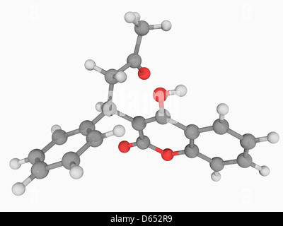 La warfarine molécule pharmaceutique Banque D'Images