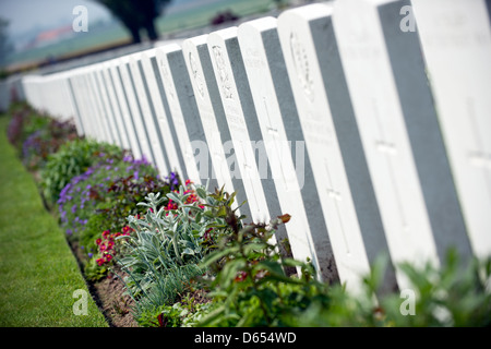 Cimetière militaire de Tyne Cot Passchendael Banque D'Images