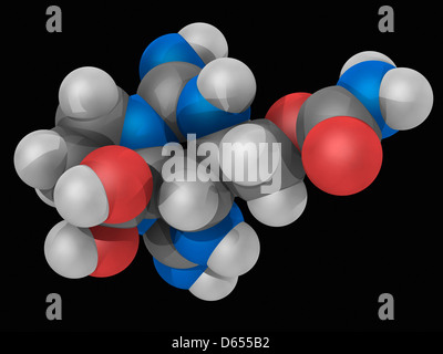 Molécule neurotoxine saxitoxine Banque D'Images