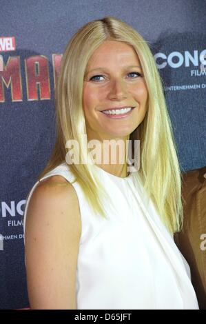 Munich, Allemagne. 12 avril 2013. Gwyneth Paltrow assiste à la Photocall pour le film 'Iron Man' à l'hôtel BayerischerHof le 12 avril 2013 à Munich - Munich : dpa Crédit photo alliance / Alamy Live News Banque D'Images