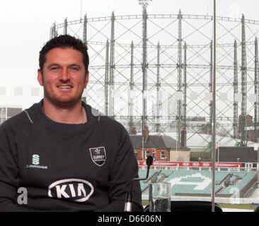 Londres, Angleterre, Royaume-Uni. 12 avril 2013. Graeme Smith de Surrey Surrey CCC au cours de la journée des médias de l'Ovale. Credit : Action Plus de Sports / Alamy Live News Banque D'Images