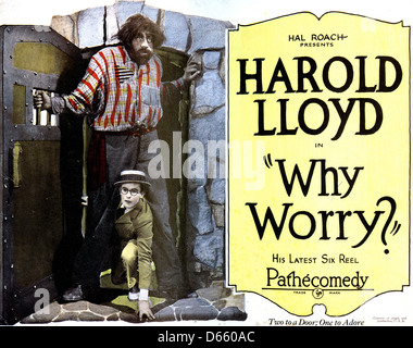 Pourquoi s'inquiéter ? 1923 Pathe film avec Harold Lloyd Banque D'Images