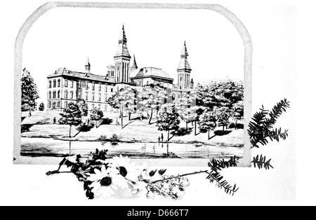 Un livret souvenir de 1888 ou une collection de photographies présentant des vues de Providence, Rhode Island. Les images offrent un aperçu du paysage de la ville, avec des monuments clés et des paysages locaux typiques de la fin du XIXe siècle. Banque D'Images