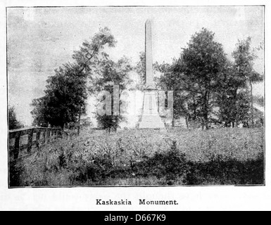 Une image tirée de l'histoire des étudiants de l'Illinois de 1917, représentant le monument de Kaskaskia. Ce monument commémore les débuts de l'histoire de l'Illinois et son rôle dans l'histoire américaine. Banque D'Images