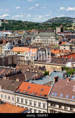 Ville de Budapest en Hongrie, en vue de dessus, appartement maisons, bâtiments, l'architecture résidentielle. Banque D'Images