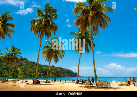 Une belle journée à la plage de Maracas,Trinidad. Banque D'Images