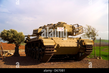 Chars du Mont Avital et Réserve naturelle du Mont Bental, plateau du Golan, Israël meilleurs sentiers pédestres du plateau du Golan, Israël. Banque D'Images