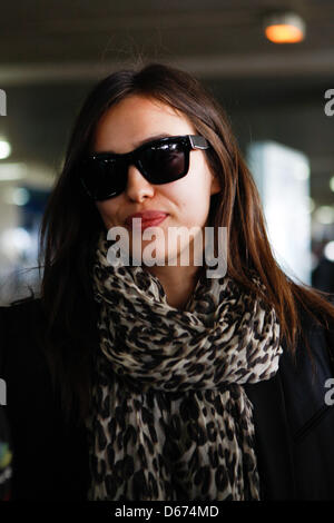 Athènes, Grèce - 14 avril 2013 - Modèle Irina Shayk et petite amie du joueur de foot Cristiano Ronaldo arrive à Athènes pour participer à MTV party. Image Crédit : Crédit :/ZUMAPRESS.com/Alamy Vafeiadakis Aristidis Live News Banque D'Images