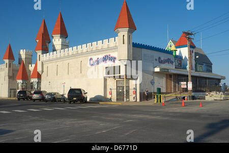 Casino Pier bâtiment principal. Le Casino Pier a été détruit par l'Ouragan Sandy en octobre 2012. Le Casino Pier n'est pas prévu d'être ouvert par le début de la saison estivale en 2013. Banque D'Images