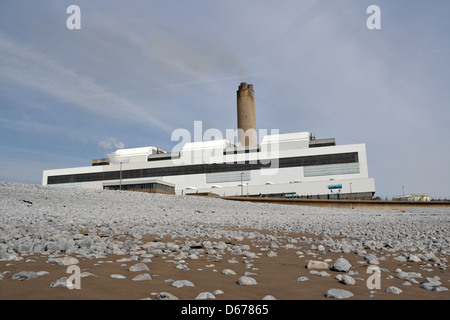 Centrale électrique d'Aberthaw, pays de Galles Royaume-Uni, production d'électricité cheminée haute industrie côtière galloise fermeture de la production d'électricité au charbon Banque D'Images